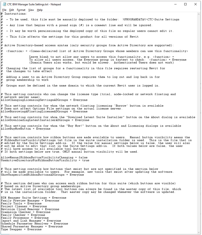 CTC Suite License Settings