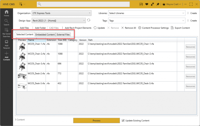 Content Resources Settings